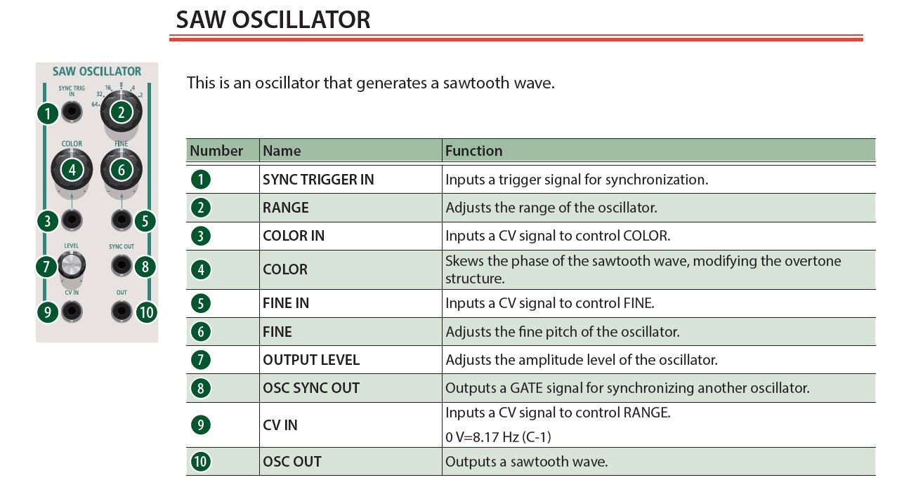 aira modular customizer saw oscillator