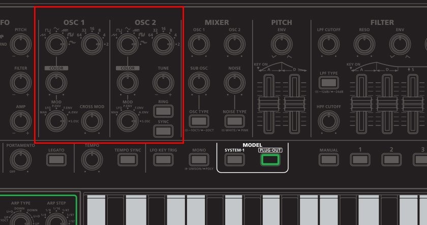 System-1 Plug Out Synth oscillators