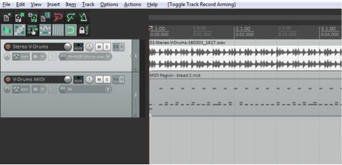 MIDI dan rekaman audio pada Reaper dengan TD-30